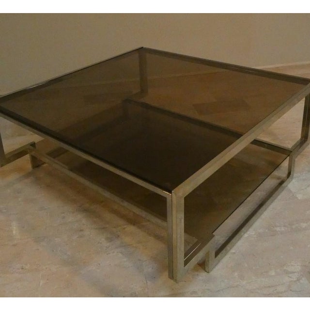 Amber Glass Coffee Table with Geometric Structure, Italy, 1970s For Sale - Image 11 of 18