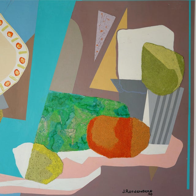 Abstract J Rothenberg (1935-2001) Modernist Abstract Still Life Mix Media Original Painting For Sale - Image 3 of 12