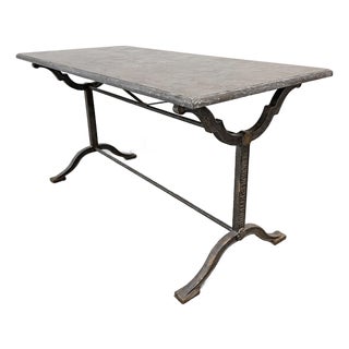 19th Century French Cast Iron Bistro Table, L. Buchon St. Etienne Foundry For Sale