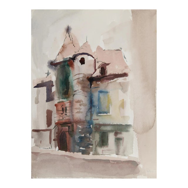 1950s "Maine House 33" Watercolor Painting by Eve Nethercott For Sale