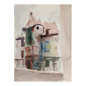 1950s "Maine House 33" Watercolor Painting by Eve Nethercott