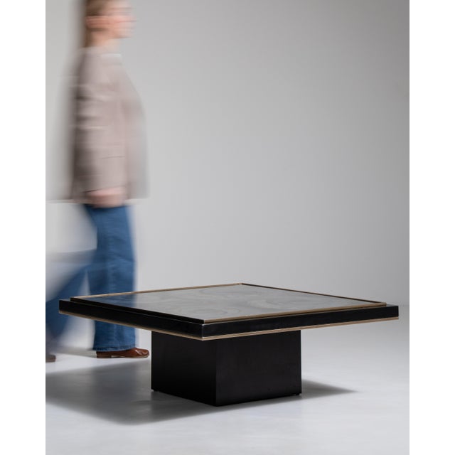 Black Signed Églomisé Glass-Top Coffee Table, Antique, Italy, Mid 20th Century For Sale - Image 8 of 16
