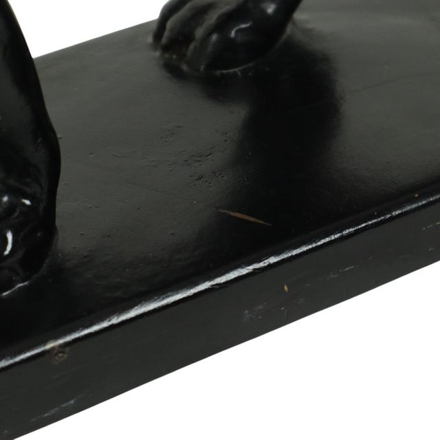 Sculpture Materials Art Deco French Panther Sculpture in Black Lacquered Plaster, 1920s For Sale - Image 7 of 18