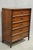 Vintage Drexel Mid Century Modern Walnut 5 Drawer Tall Chest Dresser Highboy. Circa Mid 20th Century. Measurements: 50" H...