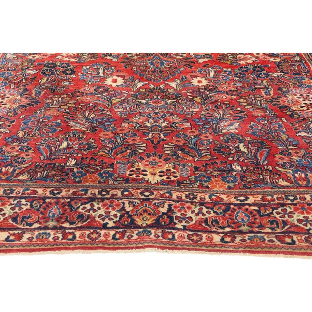 Antique Persian Sarouk Rug - 06'02 X 11'07 For Sale - Image 4 of 9