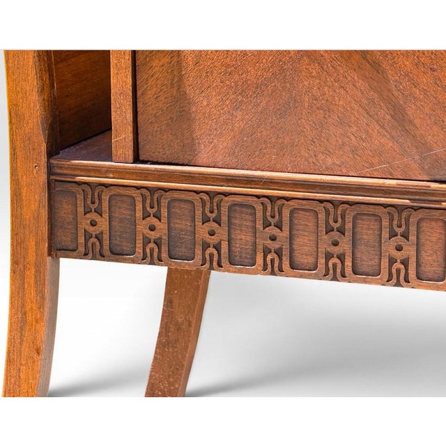 Vintage Art Deco Neoclassical Mahogany Copper-Lined Humidor Magazine Side Table For Sale - Image 11 of 18