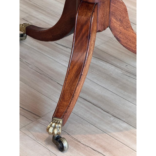 Early 19th Century English Mahogany Drum Table With Tooled Leather Top For Sale - Image 6 of 8