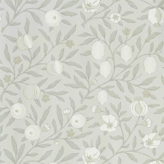 Morris & Co Pure Fruit Wallpaper in Grey Blue For Sale