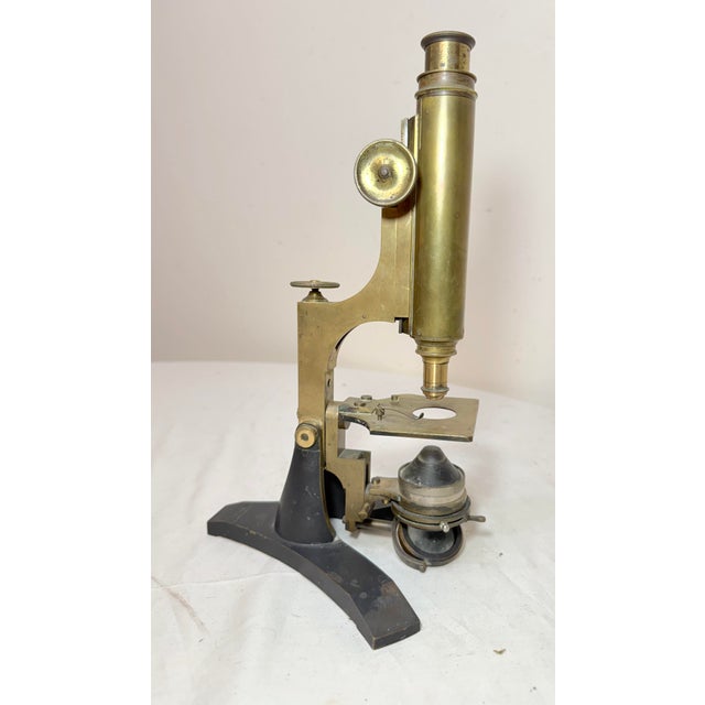 Brass Rare Antique 1876 J Zentmayer Philadelphia Usa Brass Lab Microscope 19th Century For Sale - Image 8 of 14