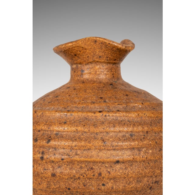 Miniature Vintage Ceramic Japanese Shigaraki Yaki Ikebana Flower Vase Vessel, Japan, C. 1960s For Sale - Image 10 of 11