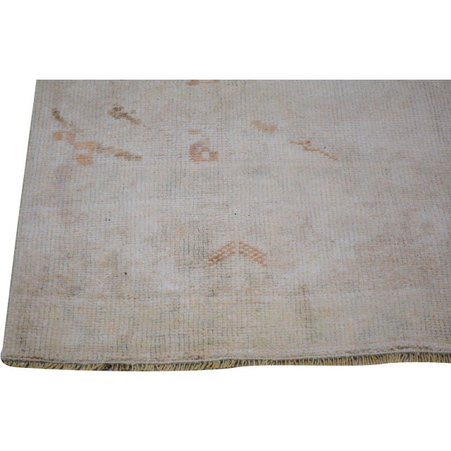 Turkish Vintage Turkish Oushak Hand Knotted Wool Rug, 3'x11'5' For Sale - Image 3 of 5