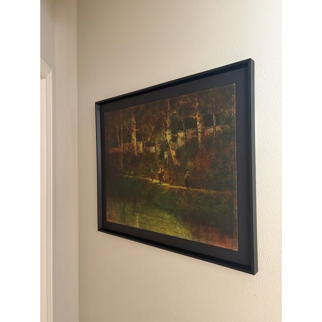 Late 20th Century Donald Roy Purdy (1924–2016) Atmospheric Woodland Landscape With Figures, Oil on Board For Sale - Image 9 of 11