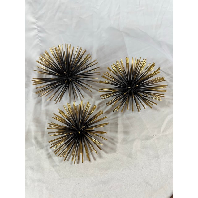Set of Three Graduated, Starburst or Sea Urchins Wall Decor MCM For Sale In Las Vegas - Image 6 of 9