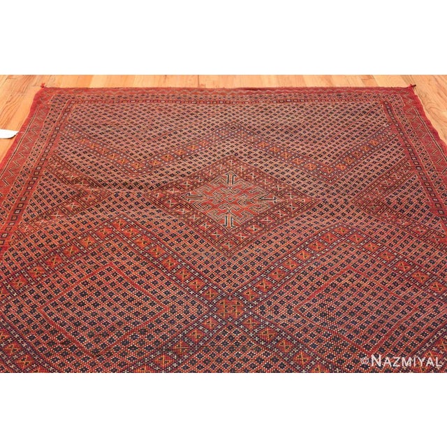 Moroccan Nazmiyal Collection Vintage Double Sided Shaggy Red Moroccan Berber Rug For Sale - Image 3 of 11