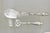 Antique English Victorian Silver Plated Figural Fish Service Fork Knife Set. Item features cherub and dolphin design to...