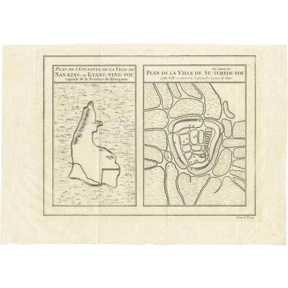 Antique Map of Cities of the Jiangsu Region in China, 1760 For Sale - Image 5 of 5
