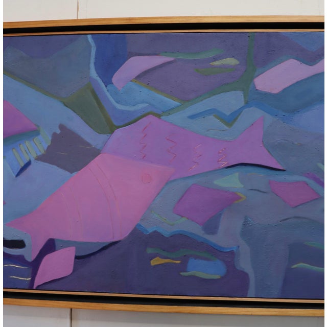 Textile Pescados En El Mar Abstract Artwork By Mexican Artist Maricruz H. Covarrubias For Sale - Image 7 of 12