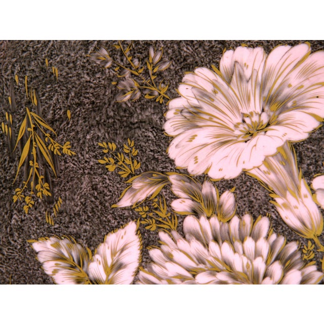 Rosenthal Vintage 1950's Rosenthal China Pink & Gold Florida Wall Charger Plate For Sale - Image 4 of 8