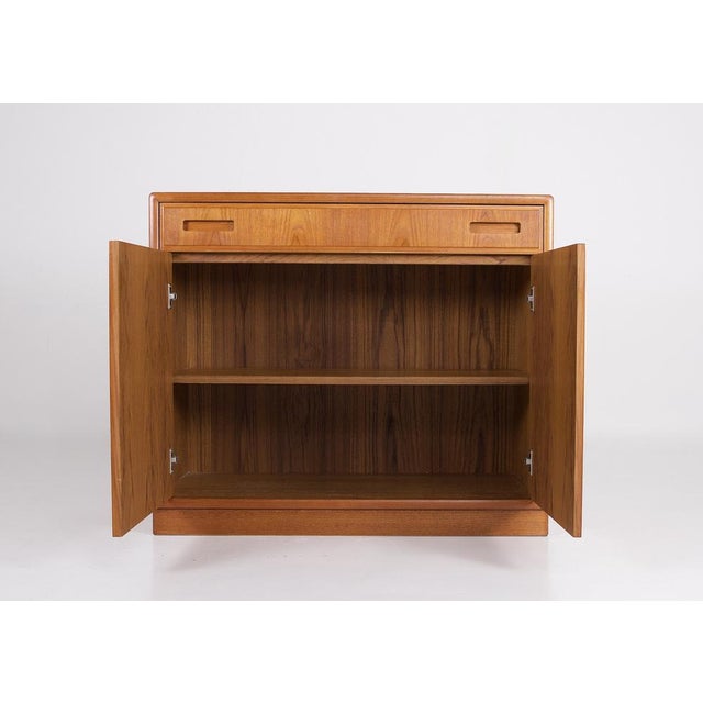 Mid-Century Modern Scandinavian Teak 2-Door Sideboard with Drawer, 1970s For Sale - Image 3 of 7