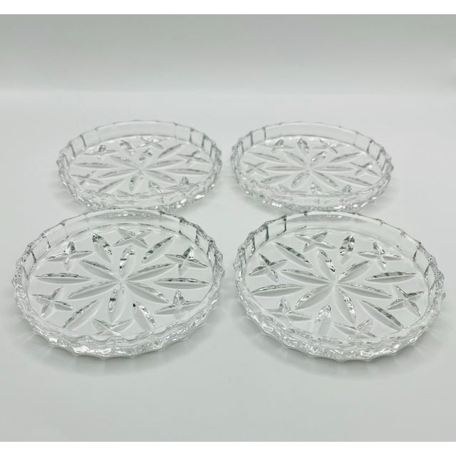 Mid 20th Century Mid 20th Century Crystal Coasters- Set of 4 For Sale - Image 5 of 8