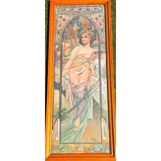 Alphonse Mucha, The Hours of the Day, 1970s, First Edition Archival Pigment Prints in Period Wood Frames, Set of 4 For Sale - Image 9 of 18