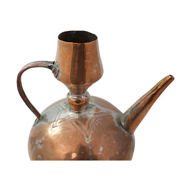 Antique Hand-Wrought Copper Pitcher For Sale In Los Angeles - Image 6 of 8
