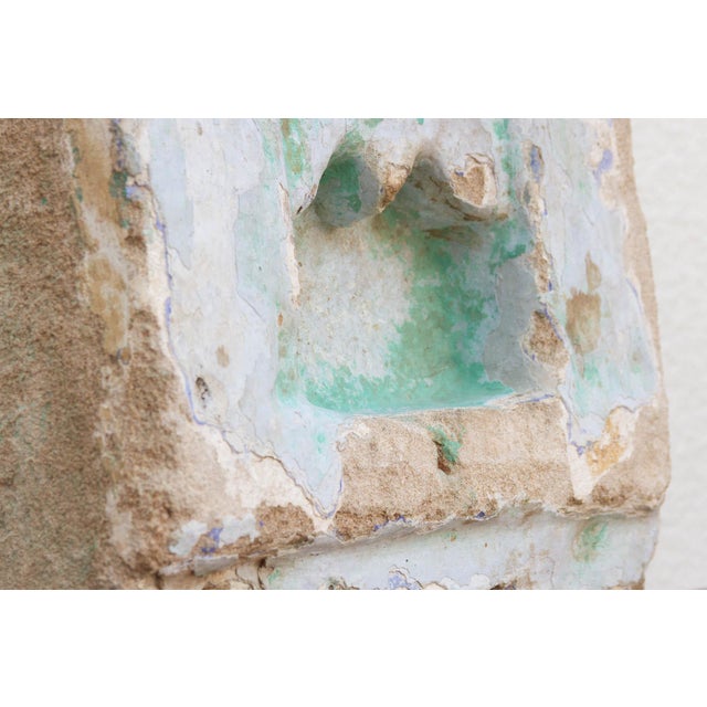Antique Carved Stone Painted Niche For Sale In Los Angeles - Image 6 of 8