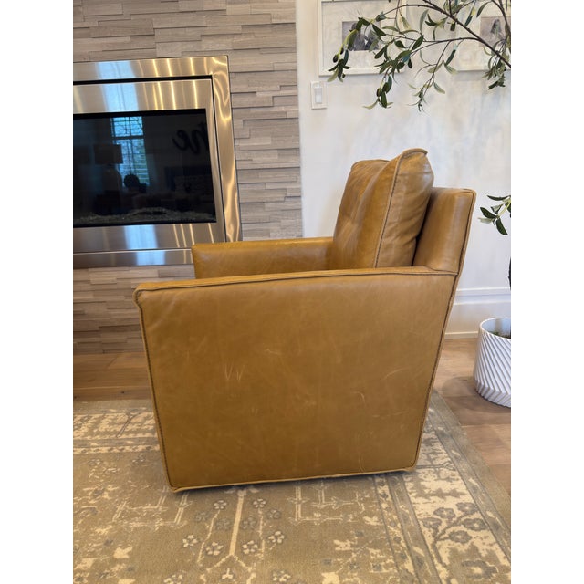 Room & Board Room & Board Leather Swivel Chairs For Sale - Image 4 of 4