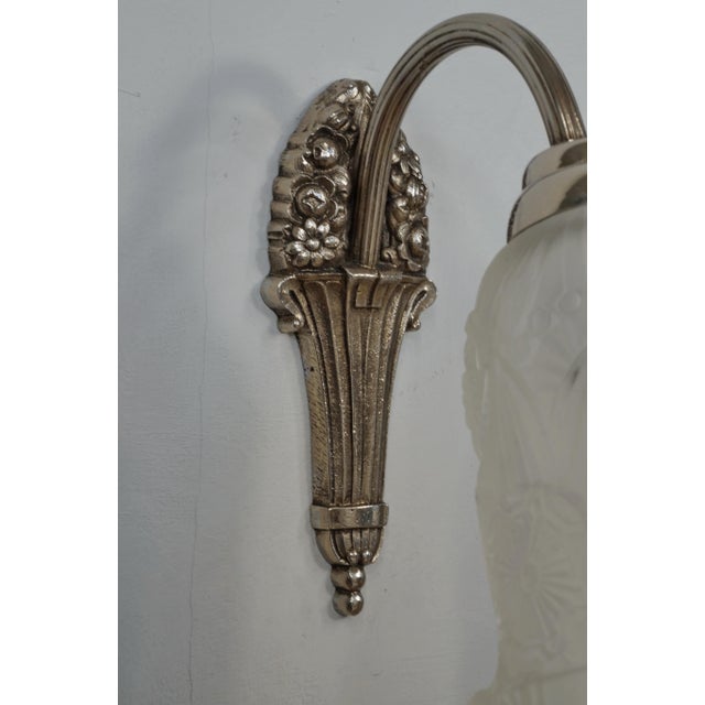 1930s 1930s French Art Deco Wall Sconces by Hettier & Vincent - A Pair For Sale - Image 5 of 10