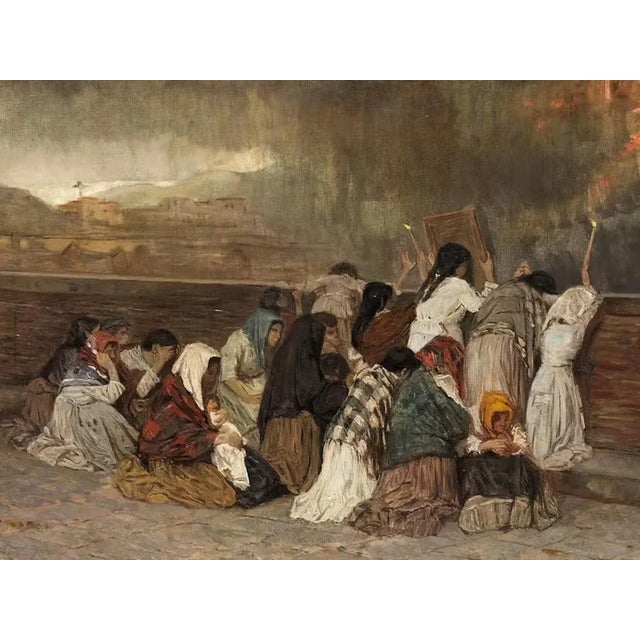 Gioacchino Toma, The Ash Rain of Mount Vesuvius, 19th Century, Oil on Canvas, Framed For Sale - Image 9 of 12