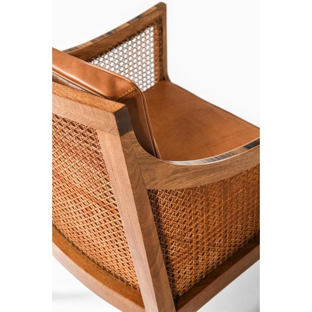 Kaare Klint Bergère Armchairs in Cane with Leather and Mahogany by Kaare Klint, 1931, Set of 2 For Sale - Image 4 of 14