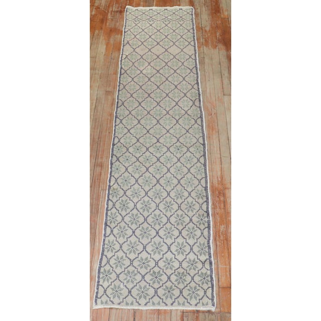 Narrow Vintage Zabihi Collection Turkish Runner - 1'11" x 9'1" For Sale - Image 4 of 10