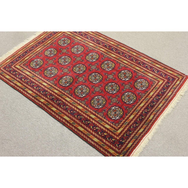 Traditional 1970s Vintage Traditional Turkish Anatolian Hand Knotted Ikat Kayseri Rug For Sale - Image 3 of 10