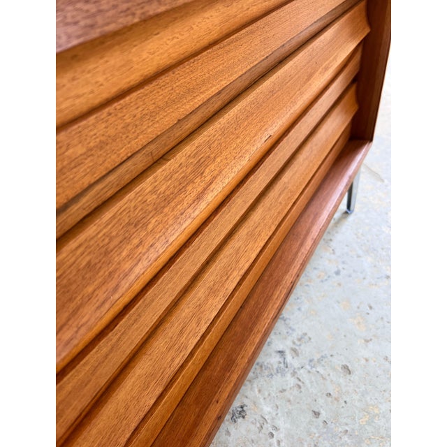 Chest of Drawers in Walnut with New Chrome Feet For Sale - Image 10 of 11