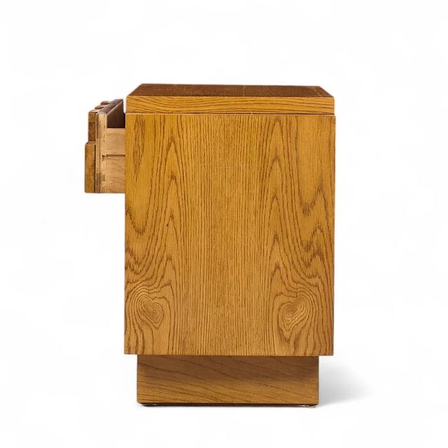 Mid 20th Century Lane Staccato Brutalist Mid Century Oak Nightstands - Pair For Sale - Image 5 of 12
