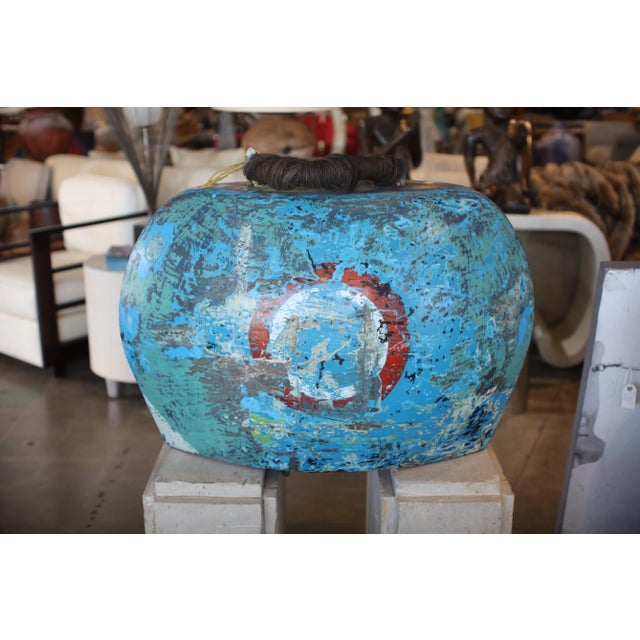 Asian Wooden Painted Bell For Sale - Image 9 of 9