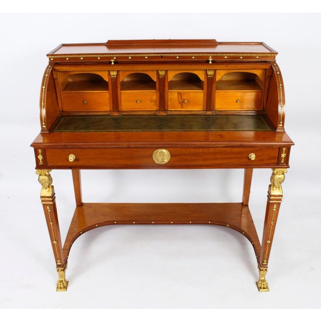 French Empire Revival Cylinder Desk, 19th Century For Sale - Image 3 of 18
