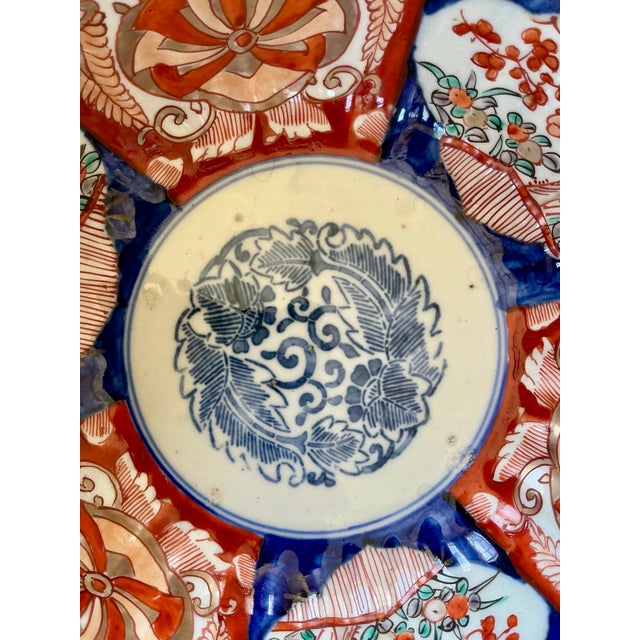 Antique Imari Hand-Painted Serving Bowl on Wood Base For Sale In New York - Image 6 of 12