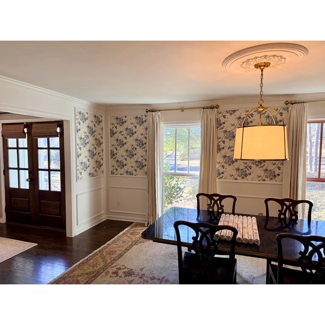 An exceptionally preserved set of eight vintage Christian Dior wallpaper, Pattern 542260, Run No. 2, featuring a classic...