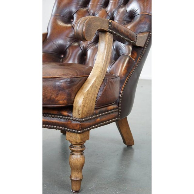 English Chesterfield Leather Chair For Sale - Image 10 of 12