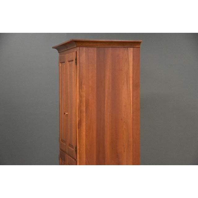 Cherry Shaker Style Tall Armoire Dresser For Sale - Image 9 of 10