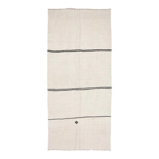 Mid 20th Century Vintage Modern Hemp Kilim Rug For Sale