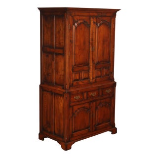 English Reproduction Georgian Style Linen Press Cabinet For Sale