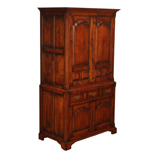 English Reproduction Georgian Style Linen Press Cabinet For Sale