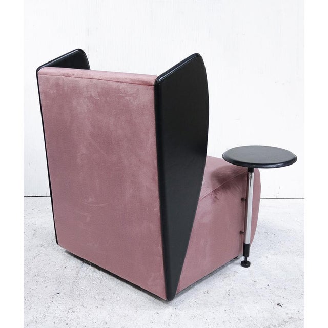 Black Italian Postmodern Lounge Chair by Augusto Mandelli & Walter Selva for Salmistraro, 1980s For Sale - Image 8 of 17