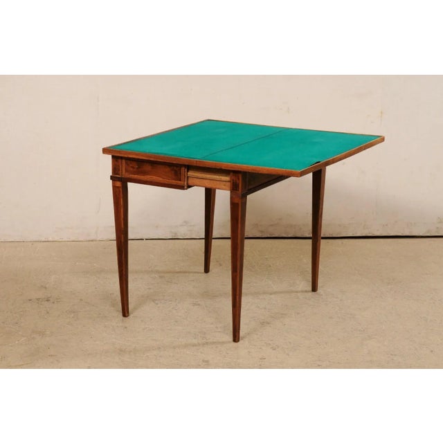 Wood 19th C. French Petite-Size Flip Top Table 'Transitional to a Card/Games Table' For Sale - Image 7 of 12