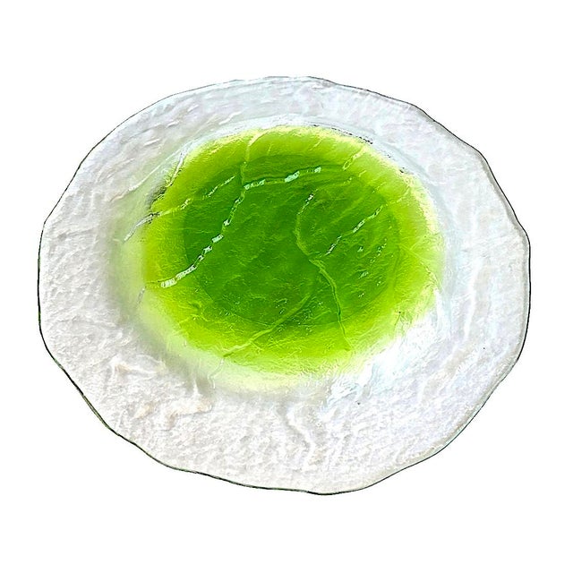 Iittala 1970s Textured Glass Pertti Santalahti Humppila Kivi Dinner Plates, Set of 12 For Sale - Image 4 of 16