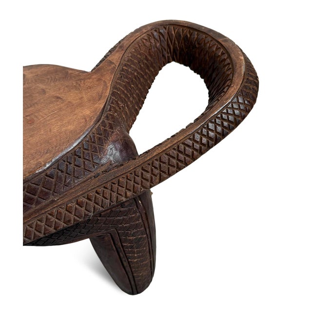 Vintage Mali Wood Tribal Lizard Stool Bench For Sale In Los Angeles - Image 6 of 6