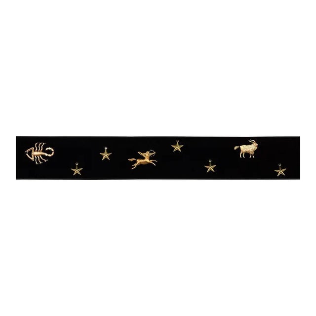 Schumacher x Charlap Hyman & Herrero / Pilar Almon Carmen Velvet Tape Trim in Black For Sale