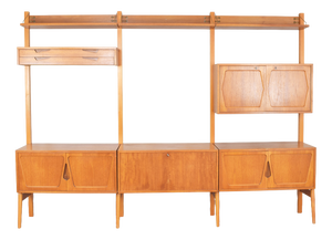 Mid-Century Modern Teak Wall Unit by Kjell Riise for Rival Brodrene Jatogs, 1960s, Set of 3